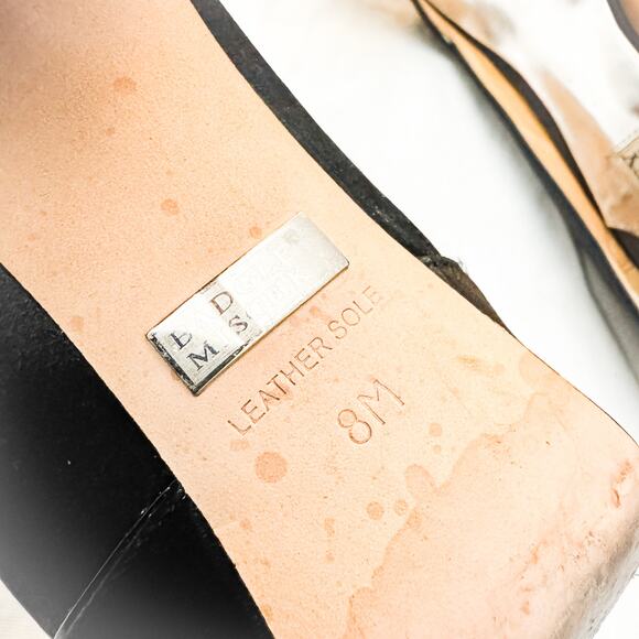 Badgley Mischka Frank Black Satin Rosette Peep Toe Pumps Heels Size 8 - Picture 5 of 5